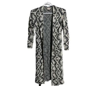 For Thee long kimono black and cream woman size small